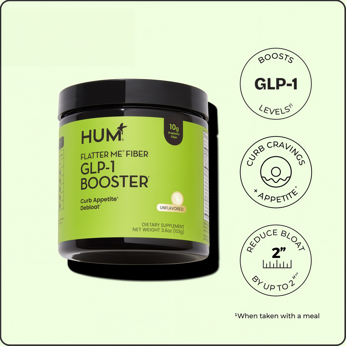 HUM Flatter Me Fiber Powder Drink Mix, 10 Servings