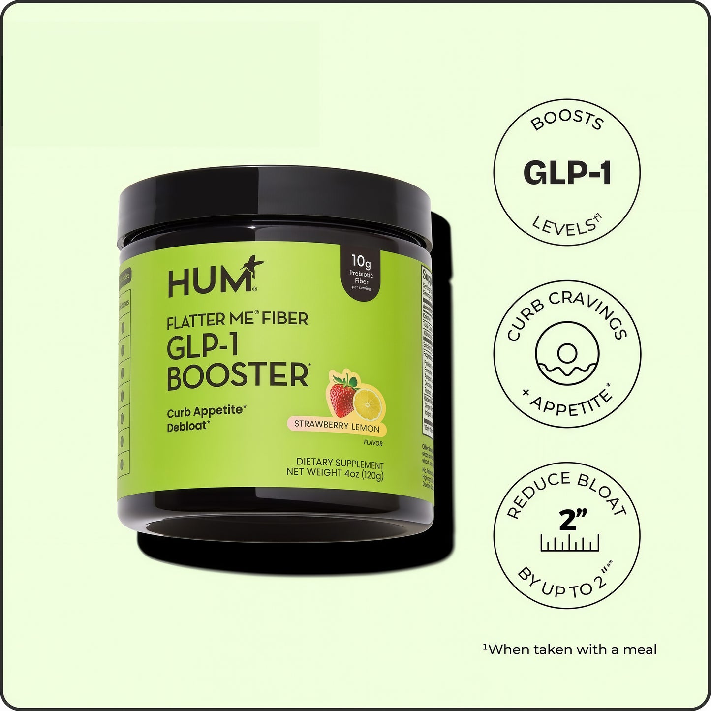 HUM Flatter Me Fiber Powder Drink Mix, 10 Servings