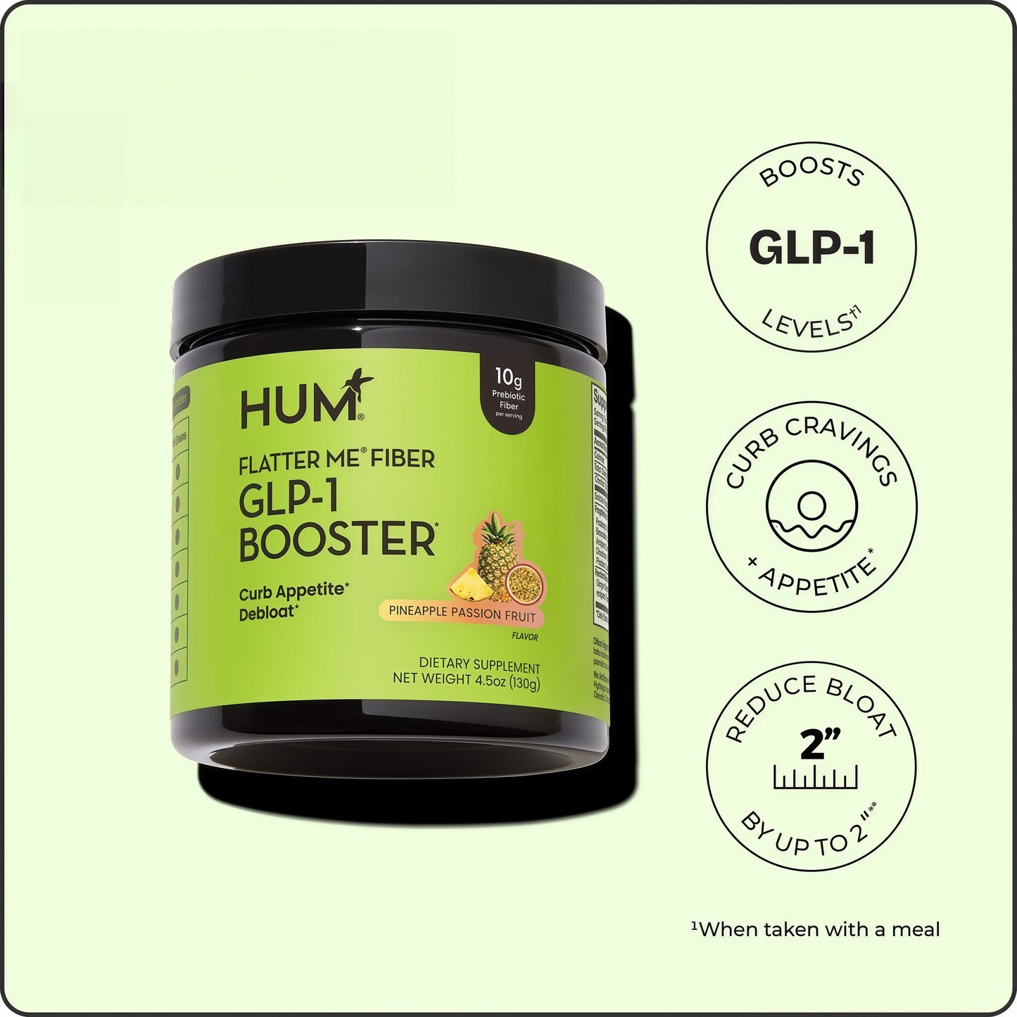 HUM Flatter Me Fiber Powder Drink Mix, 10 Servings