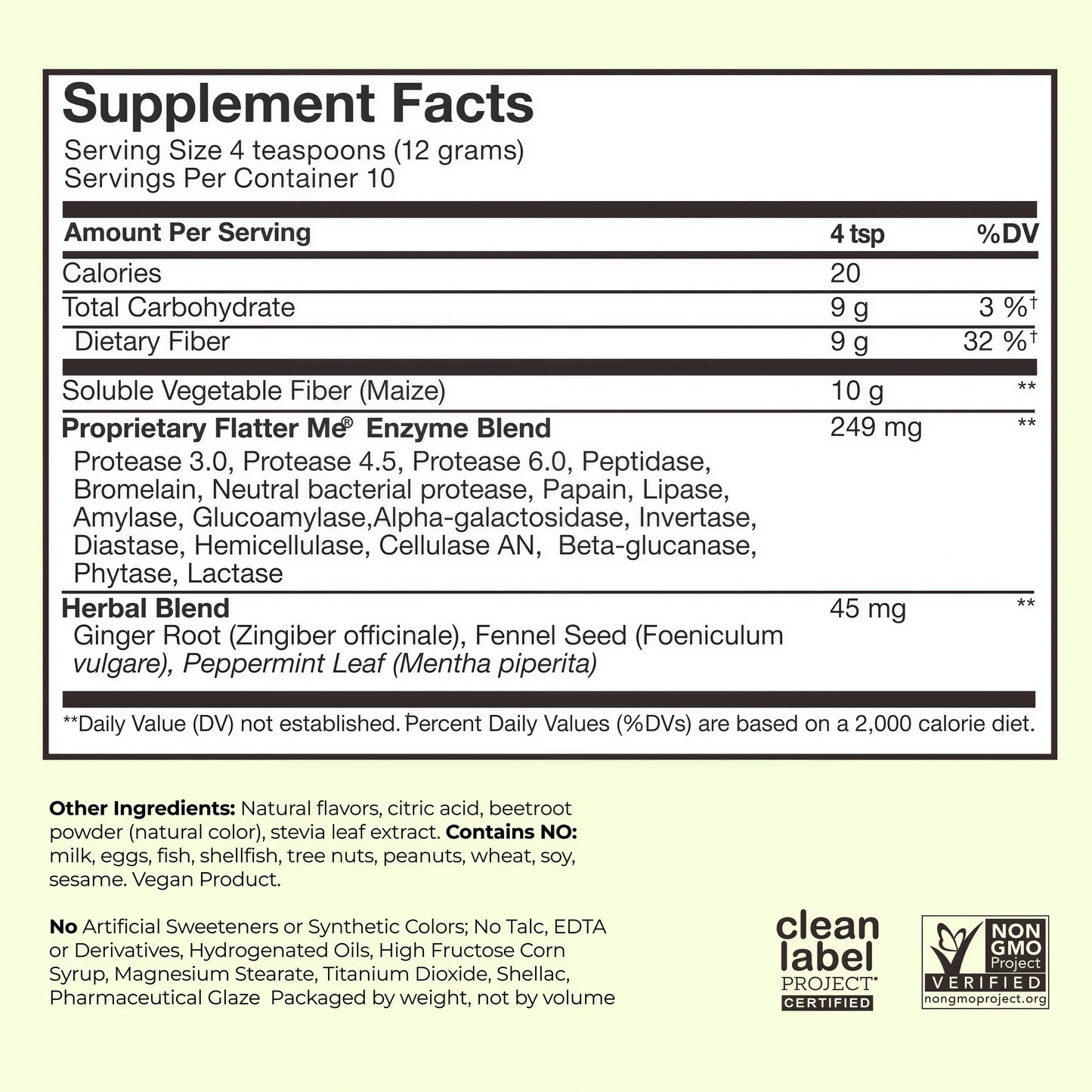 HUM Flatter Me Fiber Powder Drink Mix, 10 Servings
