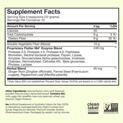 HUM Flatter Me Fiber Powder Drink Mix, 10 Servings